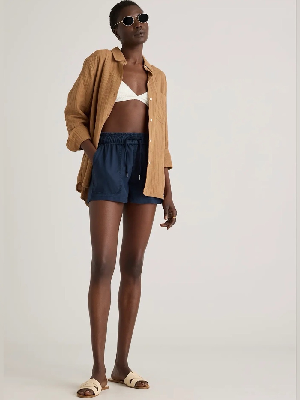 Quince Navy Athletic Shorts